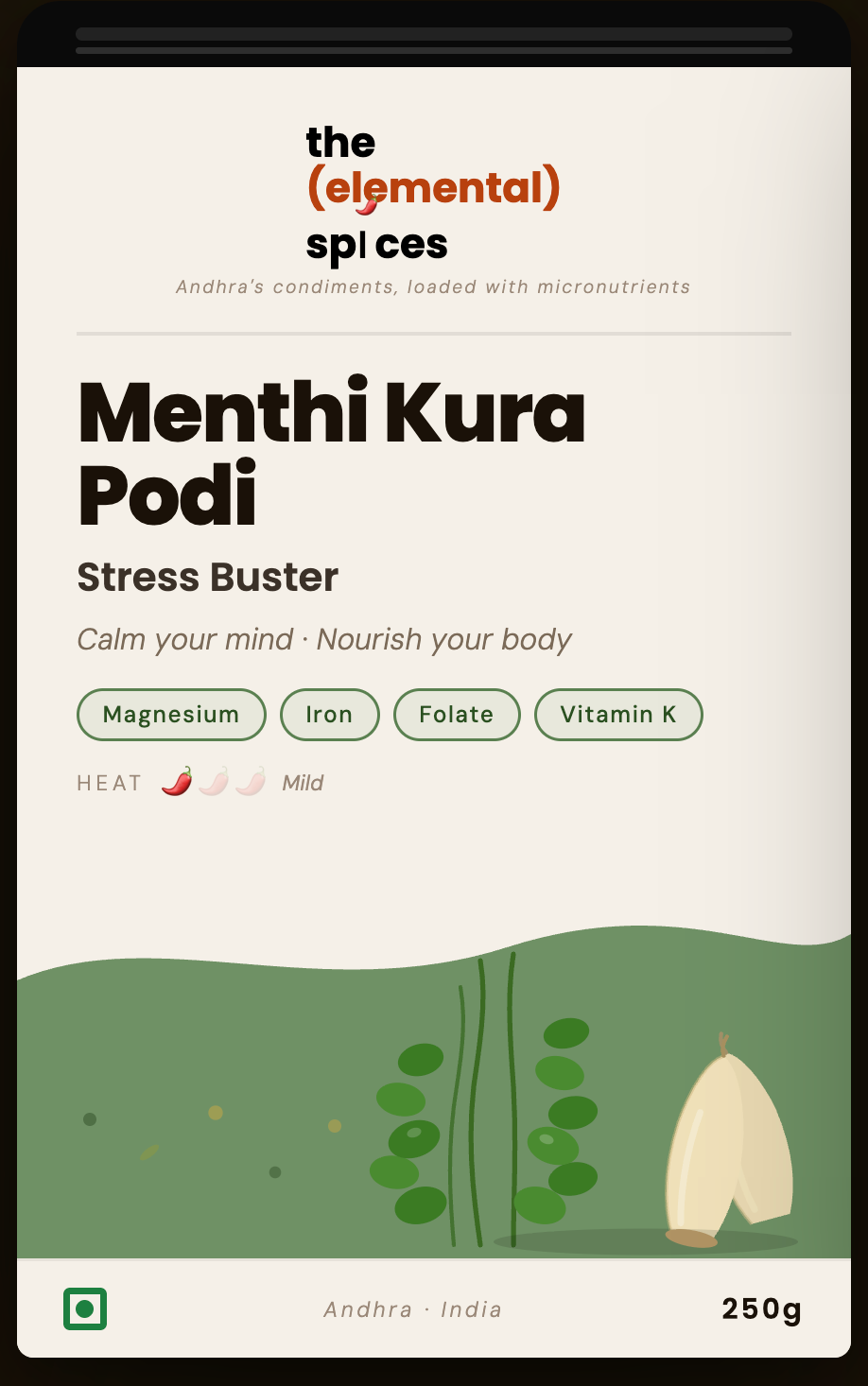 Menthi Kura Podi · మెంతికూర పొడి